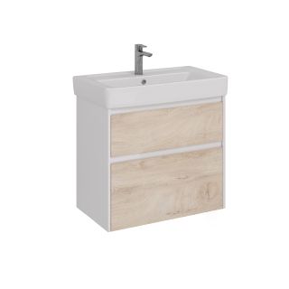 Тумба под раковину Lemark Combi LM03C80T-dub 80 см белый глянец